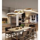 Lustre Luminaria Pendente Dourado De Led 3000k 50w 1 Metro