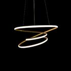 Lustre Luminaria Pendente Dourado Led 3000k Quente 50w 40cm
