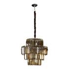 Lustre Luminária Pendente Hera Cromado E Conhaque Para 10 Lâm