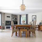 Lustre Luminária Pendente Hera Cromado E Conhaque Para 10 Lâm