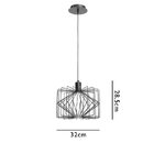 Lustre Luminária Pendente Kuhi Preto com 1 Lâmpada E27 Bivolt