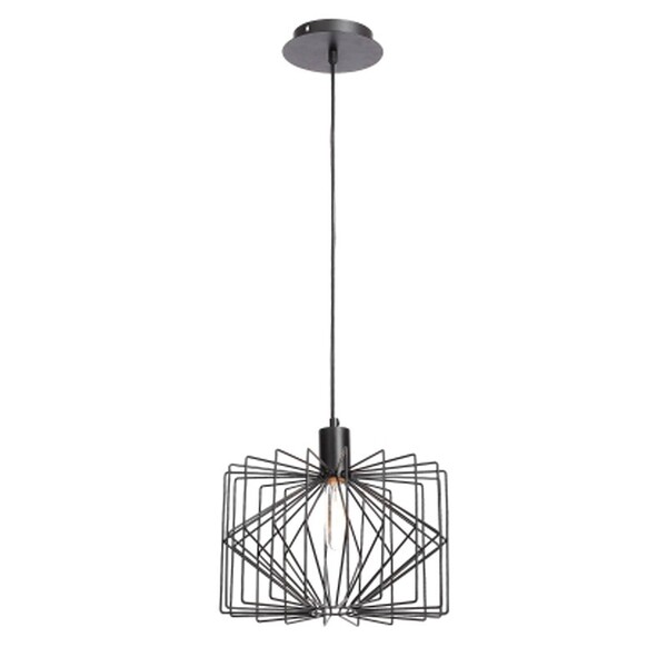 Lustre Luminária Pendente Kuhi Preto com 1 Lâmpada E27 Bivolt