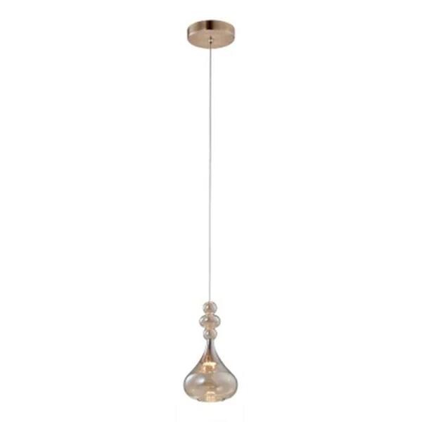 Lustre Luminária Pendente Lae Dourado E Champagne Led 5w 3000