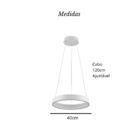 Lustre Luminária Pendente Led 20w 3000k Redondo Moderno 40cm