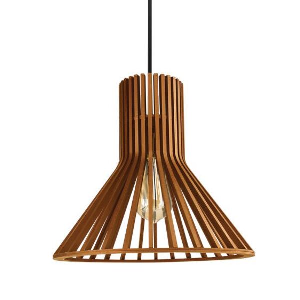 Lustre Luminária Pendente Madeira - Odda - Cor Madeira Natura