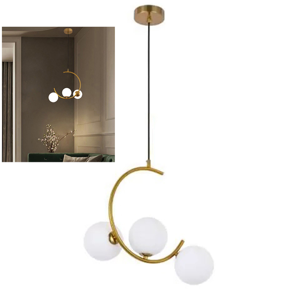 Lustre Luminaria Pendente Meia Lua Decoraçao Enfeite Luxo Sal