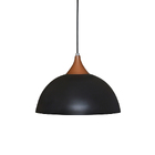 Lustre Luminária Pendente Modelo Meia Bola Na Cor Preto Cobre