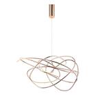 Lustre Luminária Pendente Ninho Ouro Rose Com Led Integrado 3