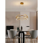 Lustre Luminaria Pendente Ondas Infinito 3 Em 1 Dourado Led 5