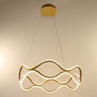 Lustre Luminaria Pendente Ondas Infinito 3 Em 1 Dourado Led 5