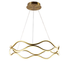 Lustre Luminaria Pendente Ondas Infinito 3 Em 1 Dourado Led 5