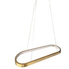 Lustre Luminaria Pendente Oval Arco Led Dourado Luxo Cristal