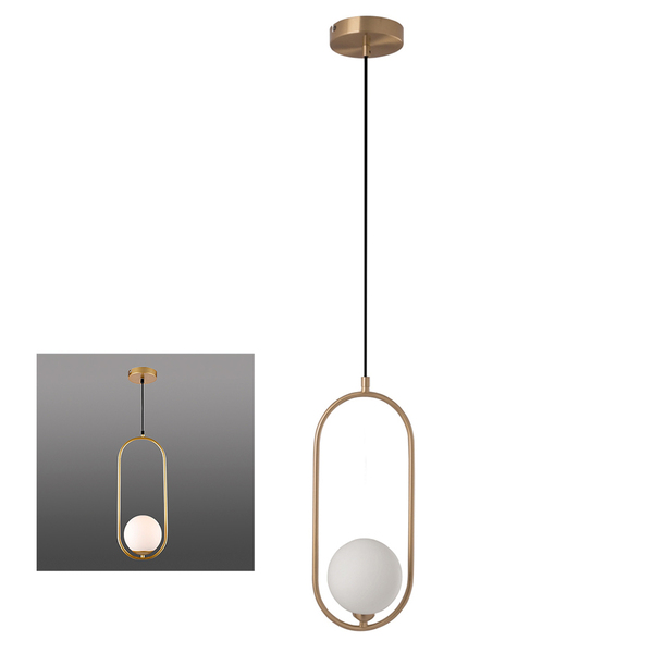 Lustre Luminaria Pendente Oval Globo E27 Teto Moderno Recepça