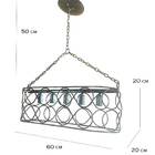 Lustre Luminária Pendente Oval Teto Ferro Artesanal 5 Bocais