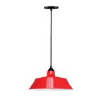 Lustre Luminária Pendente Retro Vermelho  Fio 1.20 Cm Reguláv