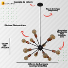 Lustre Luminária Pendente Sputinik Com 12 Braços Hastes - Ide