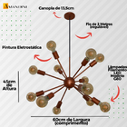 Lustre Luminária Pendente Sputinik Com 12 Braços Hastes - Ide