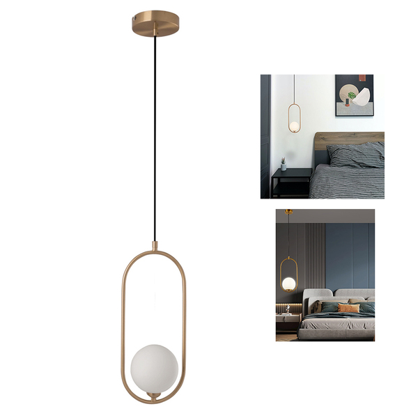 Lustre Luminaria Pendente Teto Oval Globo E27 Decoraçao Sala