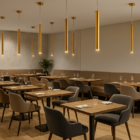 Lustre Luminária Pendente Tubo Tubeto Dourado Brilhante 40cm