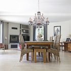 Lustre Luminária Pendente Tyene Rose e Transparente para 12 L