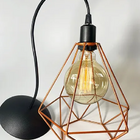 Lustre Luminária Pendente Utron Aramado Class 20cm Cobre