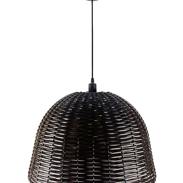 Lustre Luminária Pendente Utron Junco Taça Rústico 45cm - Mar