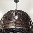 Lustre Luminária Pendente Utron Junco Taça Rústico 45cm - Mar