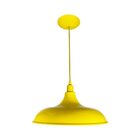 Lustre Luminária Pendente Utron Prato Amarelo Bedd Estilo Ret