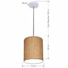 Lustre Luminária Pendente Vivare Free Lux Pe-4103br Cúpula Em