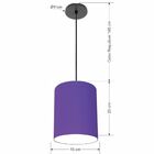 Lustre Luminária Pendente Vivare Free Lux Pe-4103pr Cúpula Em