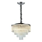 Lustre Luminária Pendente Vivi Cromado e Transparente para 9