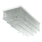 Lustre Luminária Queops Retangular 60x25 Cm Branco