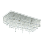 Lustre Luminária Queops Retangular 60x25 Cm Branco