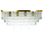 Lustre Luminária Queops Retangular 60x25 Cm Dourado Gold