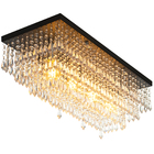 Lustre Luminária Queops Retangular 60x25 Cm Preto
