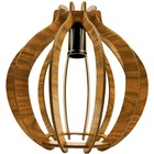 Lustre Luminária Redondo Pendente Madeira Mdf 21x22 Cm Cor Ta