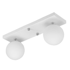 Lustre Luminária Retangular Duplo Branco Orby Bolinha