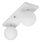 Lustre Luminária Retangular Duplo Branco Orby Bolinha