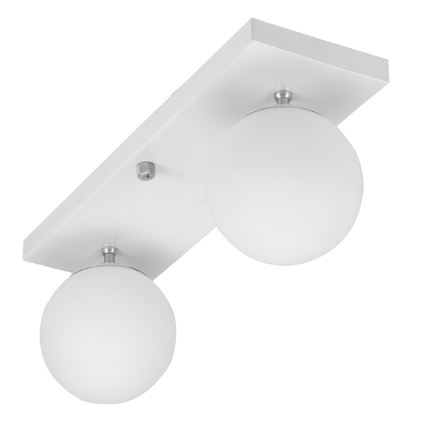 Lustre Luminária Retangular Duplo Branco Orby Bolinha