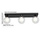 Lustre Luminária Retangular Triplo Branco Harmony Bolinha