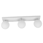 Lustre Luminária Retangular Triplo Branco Orby Bolinha