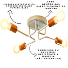 Lustre Luminária Sputnik Aranha 4 Braços Quarto Sala Cozinha