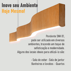 Lustre Madeira Retangular Linear Led Integrado 98cm -snk01