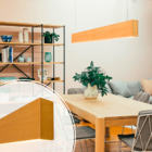 Lustre Madeira Retangular Linear LED Integrado 98cm -SNK 04 -