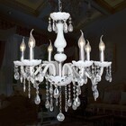 Lustre Maria Thereza 6 Braços 60cm Cristal K9 Candelabro Prov
