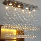 Lustre Moderno Cristal Acrílico 02 Camadas Base Inox