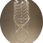 Lustre Moderno De Cristais  Legitimos Base Inox Espelhada 2,8