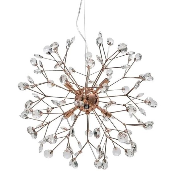 Lustre Moderno Dente-de-leão / Dandelion - Cobre Com Cristais