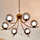 Lustre Moderno Nitrolux Pa-01 Dourado 6 Lampadas