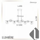 Lustre Moderno Para Sala Cor Cobre Com 8 Globos Branco Vazado
